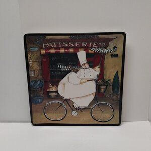 Jennifer Garant - Paris Chefs Dinner Plate - Fat Chef on Bicycle